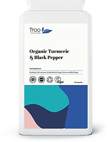 Troo Health Care Turmeric Capsules with Black Pepper to Aid Absorption - High Strength 1000mg per Serving of Turmeric Curcumin - Manufactured in The UK