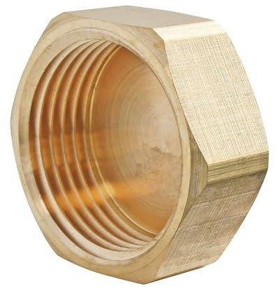 SOMATHERM FOR YOU, Bouchon laiton Femelle 12/17 - Sachet de 10 pièces - Raccords plomberie pour eau chaude/froide - Étanchéité avec joint plat - Compatible avec tous raccords laiton