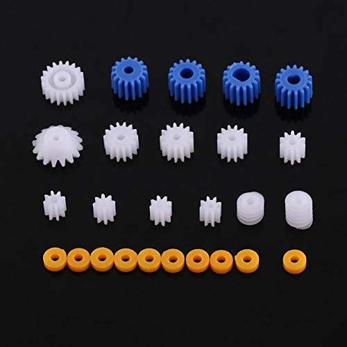 26pcs ingranaggi mandrino in plastica giocattoli ingranaggi mandrino pezzi di ricambio accessori modello fai da te ingranaggi mandrino viti senza fine ingranaggi alberi