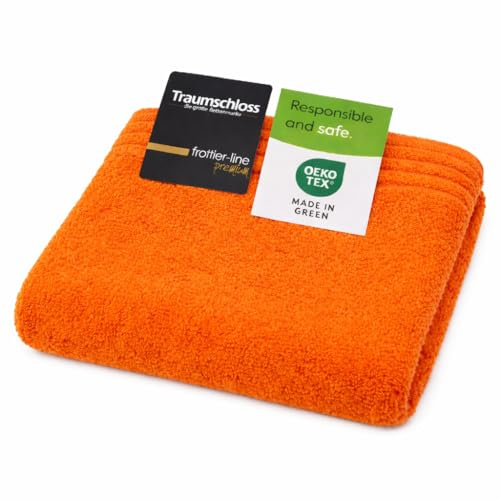 Traumschloss Frottier-Line Premium hautsympathisches Handtuch aus Baumwolle, Farbe:orange, Größe:50x100