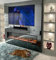 50 INCH DIGITAL FLAMES PANORAMIC DESIGNER BLACK 1500KW RECESSED INSERT 2.5CM VERY THIN BORDER ELECTRIC FIRE MEDIA WALL