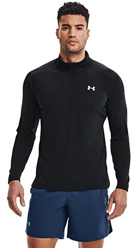 Under Armour Mens Streaker Half Zip Long Sleeve Perf T-Shirt Black M