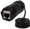 LogiLink 060676 Doppelsteckdose IP68 RJ45 Cat.6A weiblich mit Kabeldurchführung schwarz