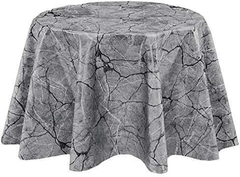 Wachstuch Tischdecken Wetterfest Robust Wachstischdecke Garten Tischdecke abwischbar Oval, Eckig, Rund (160x140cm Eckig, Marmor Grau)