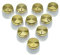 KAISH 10pcs Guitar AMP Amplifier Push on fit Knobs White with Gold Cap Top Fits 6mm diameter Pots Marshall Amplifiers