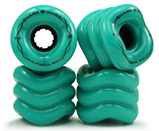Shark Wheel 60 mm 78a, Skateboard-Cruising-Räder, California Roll, Turquoise, 4er-Set