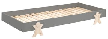 Vipack Bed, Combi, Solid, Kiefer, MDF, grau, Twin