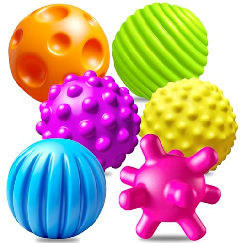 6 Pack Sensory Balls for Toddlers 1-3, Sensory Baby Toys 6-12 Months