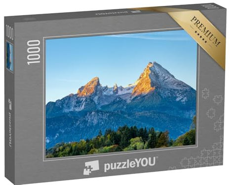puzzleYOU: Puzzle 1000 Teile „Morgendliche Sonnenstrahlen am Watzmann in den bayerischen Alpen“ – aus der Puzzle-Kollektion Watzmann