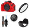 Camera Accessories Bundle Set For Canon EOS 600D, Rebel T3i, Kiss X5 with Canon EF-S 18-55mm Lens include Red Silicone Camera Case, UV Filter, Lens Hood, Lens Cap, Cleaning Pen, Air Blower Pump