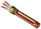 Tauchhülse aus Messing mit G1/2 Prozessgewinde für 3 Kabelfühler, Länge 198mm