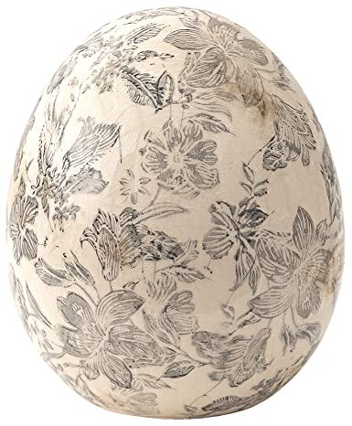 Clayre & Eef 6CE1451L Deko Ei Grau, Beige Ø 14x16 cm
