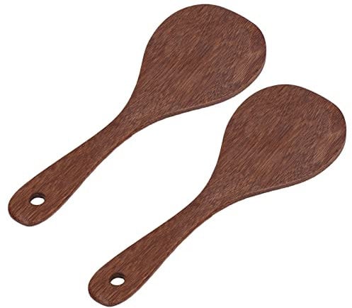 2 Stück Reislöffel Aus Holz, Antihaft Reispaddel Hitzebeständiger Servierlöffel Küche Vielseitige Kochlöffel Reisspatel Kochgeschirr Servierlöffel Reisschaufel Kochgeschirr Geschirr Holzpaddel (01)