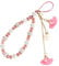 Mobile Phone Lanyard with Flower Pendant, DIY Tassel Phone Straps (Pink)