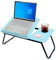 unycos - Laptoptisch, Betttablett Klappbar mit Höhenverstellbar und Cup Slot, Frühstückstablett, Lapdesk für Sofa, Arbeiten, Studieren, Lesen, Schreiben, | MDF & Stahl, 56x33x23 cm (Blau)