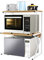 Pantanal 2 Layer Microwave Oven Shelf with Drawer Countertop Kitchen Spice Racks Unit Storage Rack Freestanding, Home Office Desktop Printer Stand Wood Tabletop Metal Frame (3 Layer/Walnut)