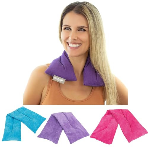 Bed Buddy Lot de 3 coussins chauffants pour micro-ondes pour muscles endoloris, tous les parfums, emballage cadeau confortable, enveloppement de cou au micro-ondes, pack chauffant pour micro-ondes