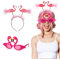 Sinmoe 2 Stück Haarreif mit Glitzer Flamingo und Flauschigen Federn Hawaiianische Lustige Partybrille Set 1 Karneval Tropischer Haarschmuck 1 Flamingo Brille Flamingo Kostüm Zubehör Party Deko
