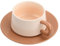 Tazze da Caffè da 220 ml, Set di Tazza e Piattino, Tazzine Caffe e Cappuccino, Tazza da Tè Pomeridiano, Tazze Colazione Mug Ceramica, Tazze da Espresso con Manico per Latte, Moka (Marrone Chiaro)