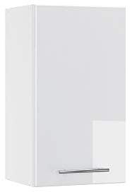Vicco Badschrank Weiß Hochglanz Fame-Line 40x72x34 cm - hängender Badezimmerschrank, Wandmontage spart Platz und hält den Boden frei