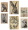 Nacnic 6er-Set Vintage-Tiere. Vogel, Hase, Libelle, Fuchs, Wolf, Katze Poster mit Designillustrationen zur Dekoration der Wände Ihres Zuhauses. Räume, Büro, Laden und Geschäft A3 und A4 Rahmenlos