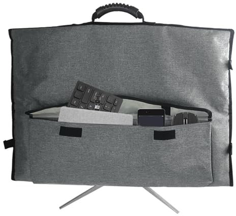 Dranng Travel Case For Monitor Screen,Travel Carrying Bag With Handle Pockets, Portable Travel Case With Soft Velvet Lining, For 27 Inch Screen And Accessories