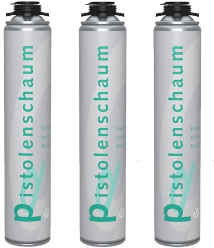 VE-INDUSTRIES 3x 1K-PUR 750ml Pistolen Bauschaum B2 Montageschaum schall- und wärmedämmend, formstabil