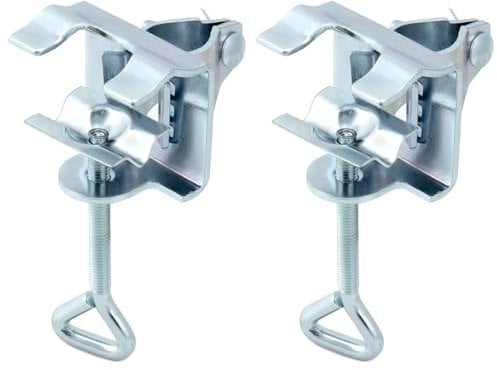 QWORK® 2 Pcs Balcony Umbrella Stands, Table Clamp for Parasols without Drilling, Parasol Holders for Diameter 19-32mm Parasols, for Balcony Railings or Tables