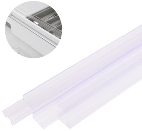 INCREWAY Slip On Cabinet Door Protector, 8PCS Clear Plastic Edge Guard for Protecting Kitchen Cabinet Stool Foot Rails Chair Rung from Chipping