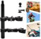 WEWOGA Motorcycle Double Clamp Mount Kit with 59 Invisible Selfie Stick Compatible for Insta 360 X5 X4 X3 X2 X ONE RS R GO 3 Aluminum Alloy Heavy-Duty Handlebar Clamp Mount Accessories