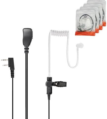 Hoornie Auricolari a 2 pin per Kenwood TK-3101, TK-3201, TK-3301, TK-3401D, TK-3501, TK-3701, NX-220, NX-320 e altro ancora. Include 10 tappi per le orecchie gratuiti (Onfezione da 4)