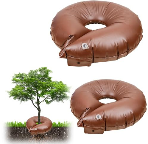 2 Uds Bolsas de Riego para Arboles, 15 Galones Espesadas Automáticas Anillo de Riego para Árboles Bolsas de Riego Por Goteo Bolsa para Plantación de Agua para Árboles Pequeños Arbustos