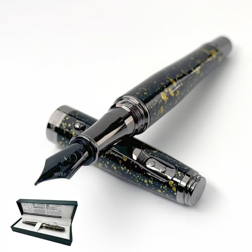 Monteverde Invincia Vega Starlight Füllfederhalter, mittlere Feder, kräftiges Design, Premium-Schreibgerät, Gelb