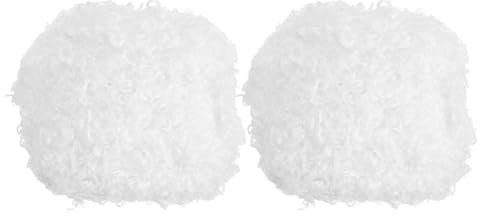 PATIKIL 33yds Filato Soffice, 2 Gomitoli Filato Peloso Filato Finto Pelliccia Uncinetto Morbido Poliestere Peluche Pelliccia Ciglia per Coperta Maglia Tappeto Maglione Sciarpa, Bianco