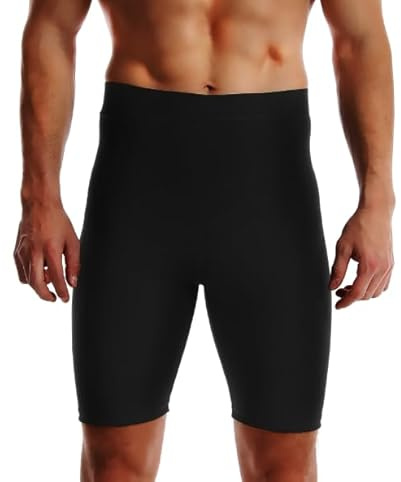 JPXJGT Men Sauna Sweat Short Pants Workout Body Shaper Suit Heat Trapping Slimming Leggings(Blue,M)