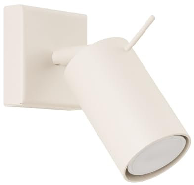 SOLLUX lighting Wandleuchte Innen Wandlampe Einstellbar Stahl 1 Flammig 8 x 16 x 16 cm Beige Ring