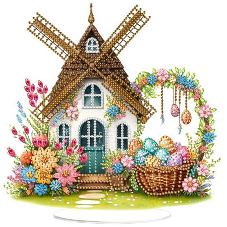 Demiawaking 5D DIY Diamond Painting Osterdeko Osterhase Tischdeko Set, Diamant Malerei Ostereier Tisch Deko Ostern Deko, Diamant Painting Ostern Party Geschenk (35)