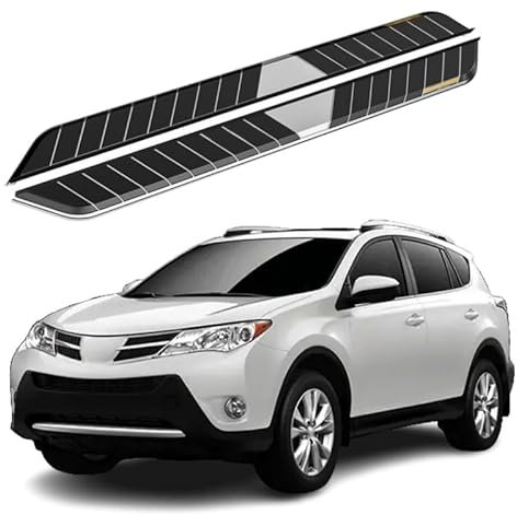 Lot de 2 marchepieds en aluminium avec supports compatibles avec Toyota RAV4 2013-2018 (RS)