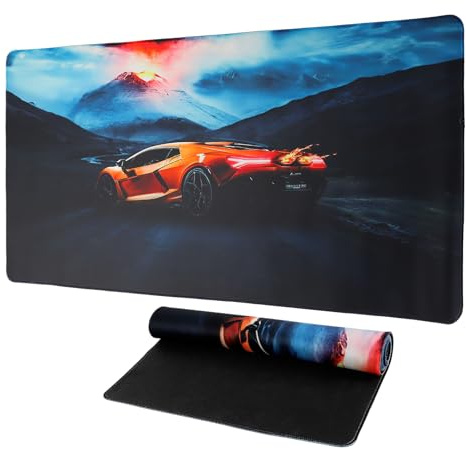 GmeDhc Schreibtischunterlage XXL Mauspad Gaming, Schreibtischunterlage Auto Maus Pad, 900x400 mm Großes Mauspad Gaming, Laptop Schreibtisch Unterlage