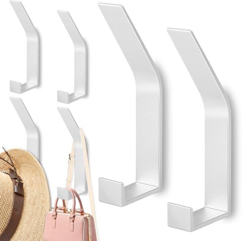 VFANDV Perchero de Pared Moderno Ganchos, Ganchos Colgador para Sombreros, Bufandas, Toallas y Ropa, Acero Inoxidable Resistente, Ideal para Dormitorio, Entrada o Baño, Fácil Instalación