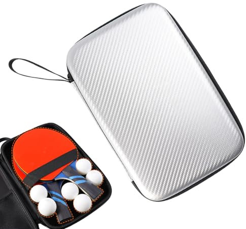 Mimoqk - Cubierta impermeable para pádel, mesa de tenis, racket Holder, diseño de impactos, reutilizable, deportes con cremallera para el juego, viajes, entrenamiento de uso, 11,42 x 7,68 x 1,97