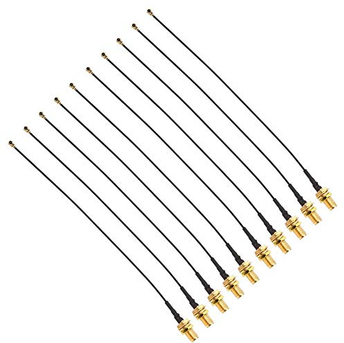 Eacam 10pcs RF -Adapter -Zopf -Kabel an SMA K/U.FL Antenna Feeder 15 cm Jumper Draht, Hochwertiges Messingmaterial für das Gesichtserkennungsmodul, Geeignet für die Umwandlung