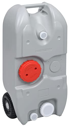 Tomostar Réservoir d'eau sur roulettes, Bidon d'eau Jerrican à Eau pour Camping 40 L Gris