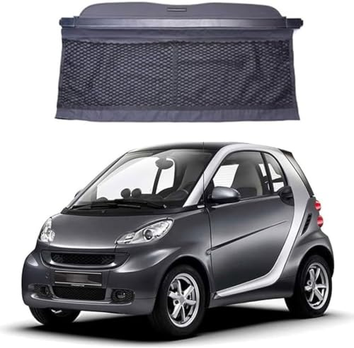 GuanLL Auto Einziehbarer Kofferraumabdeckung für Smart 451 fortwo 2015-2020 Auto Einziehbare Hintere Hutablage Trennwand Vorhang Ausziehbar Rollo