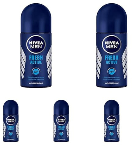 NIVEA Antitranspirant Fresh Active roll-on, 50ml (Packung mit 5)