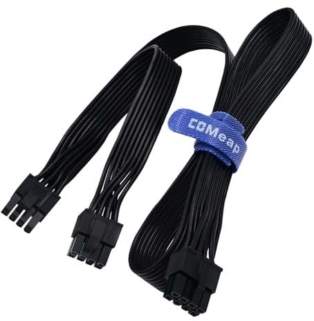 COMeap PCIe Cable for Corsair, ATX CPU 8 Pin Male to Dual PCIe 8 Pin (6+2) Male Power Cable for Corsair Thermaltake ARESGAME Power Supply 25-inch(63cm)