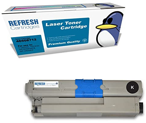Refresh Cartridges Remanufactured Toner Cartridge Replacement for OKI 46508712 (Black)