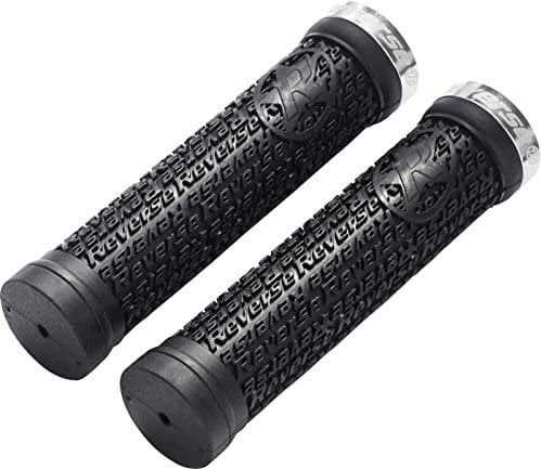 Reverse Stamp Single Lock-On Fahrrad Griffe schwarz/silberfarben