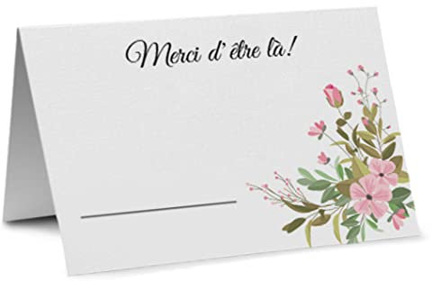 Partycards Marque Place Mariage, Décoration Mariage et Baptême, 50 Pièces A7, Idéal pour Deco Mariage et Marque Place, pour un Mariage Élégant et Raffiné