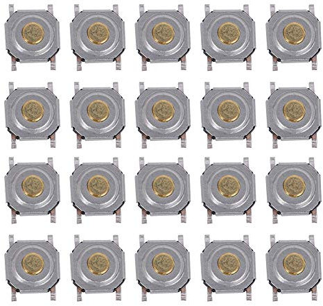 Paquet de 200 interrupteurs tactiles à bouton-poussoir, tête en laiton étanche à bouton-poussoir momentané SMD, plage de tension de 0 à 440 V, 4 mm x 4 mm x 1,5 mm, pied à 4 broches